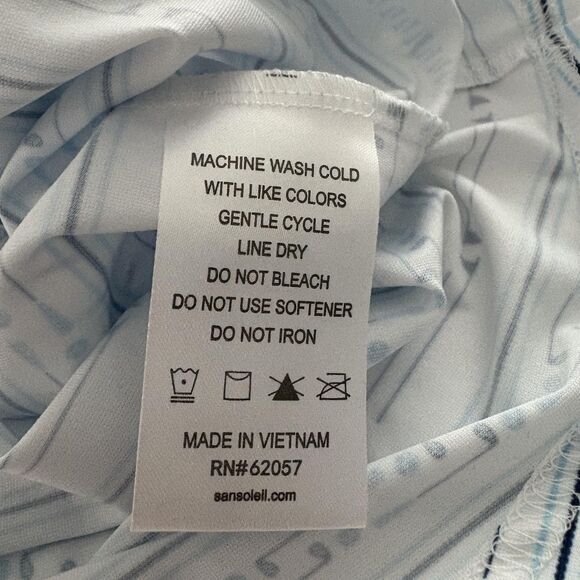 SanSoleil 1/4 Zip Pullover Womens Large Blue White Print UV 50 Golf Pickleball - Picture 9 of 16